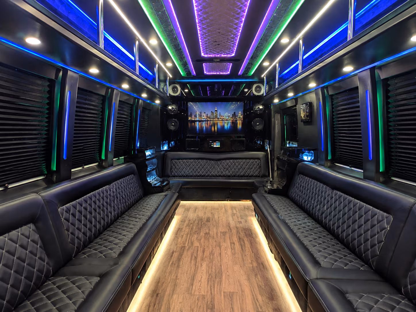 bakersfield 25 passenger party bus interior