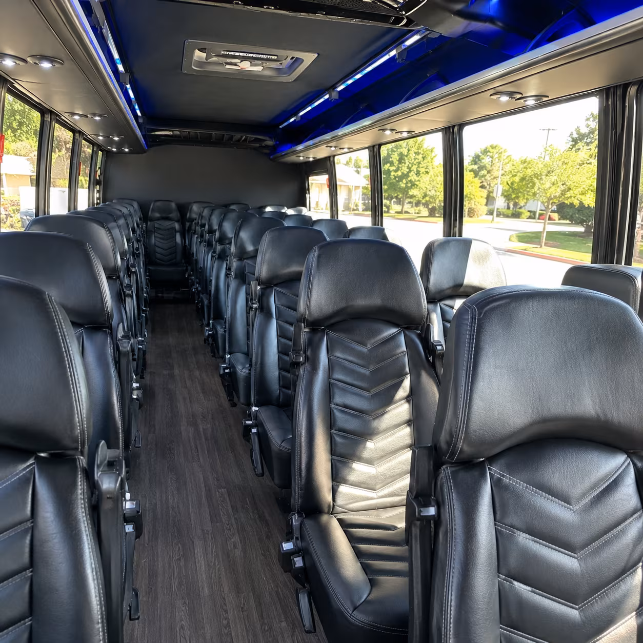 bakersfield 28 passenger minibus interior