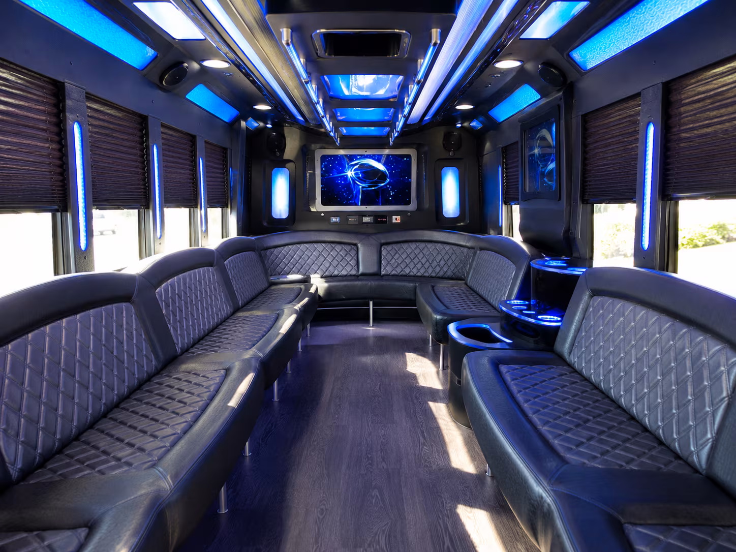 bakersfield 28 passenger party bus inside