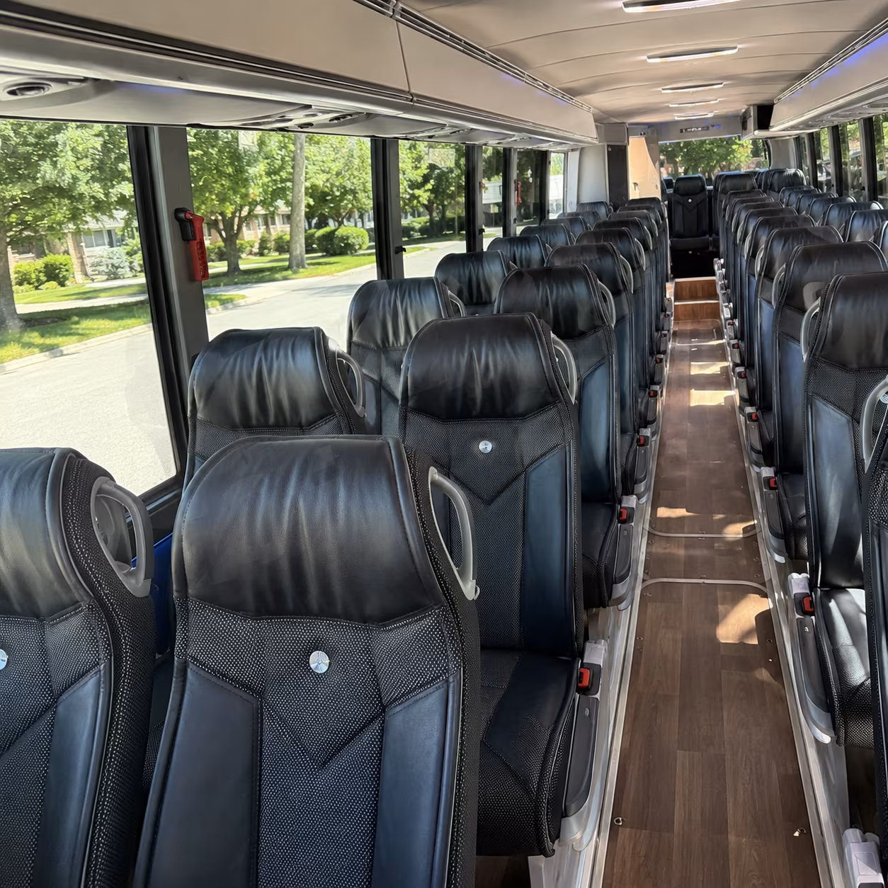 bakersfield 40 passenger charter bus inside